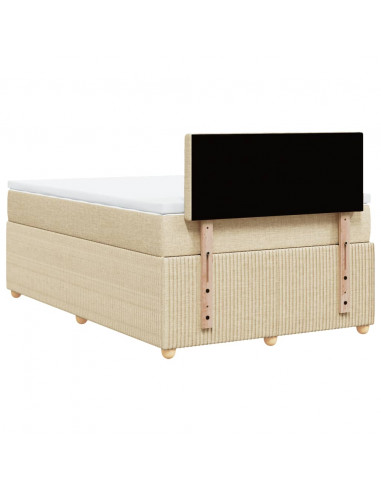 Giroletto a Molle con Materasso Crema 120x200 cm in Tessuto