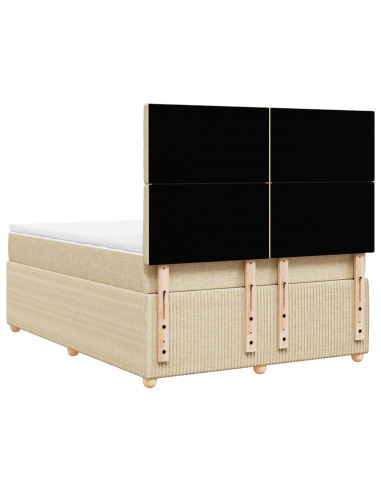 Giroletto a Molle con Materasso Crema 140x200 cm in Tessuto