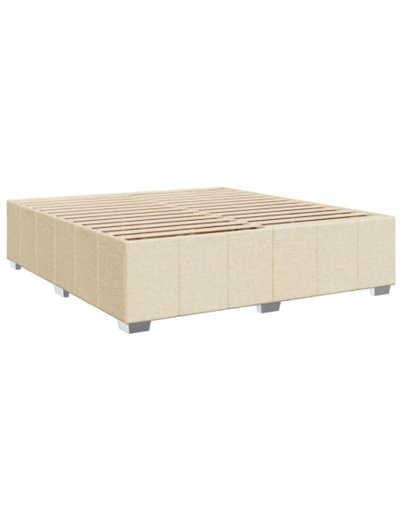 Giroletto a Molle con Materasso Crema 180x200 cm in Tessuto
