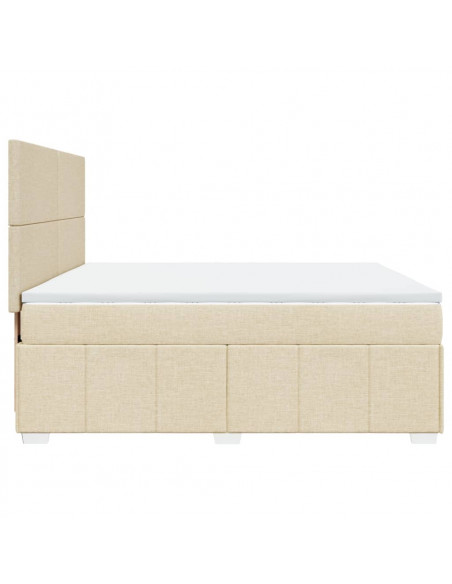 Giroletto a Molle con Materasso Crema 180x200 cm in Tessuto