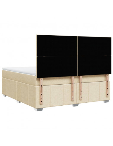 Giroletto a Molle con Materasso Crema 180x200 cm in Tessuto