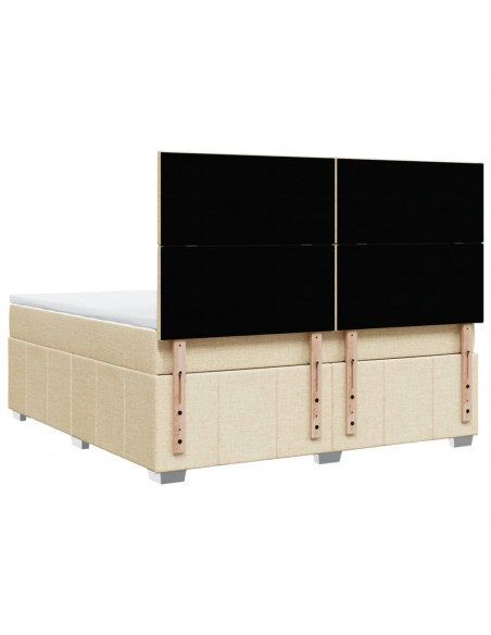 Giroletto a Molle con Materasso Crema 180x200 cm in Tessuto