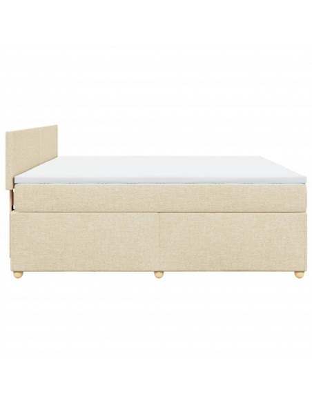Giroletto a Molle con Materasso Crema 180x200 cm in Tessuto