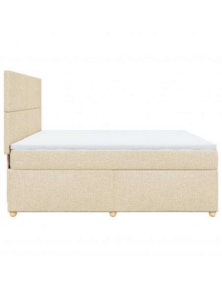 Giroletto a Molle con Materasso Crema 180x200 cm in Tessuto