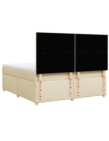 Giroletto a Molle con Materasso Crema 180x200 cm in Tessuto