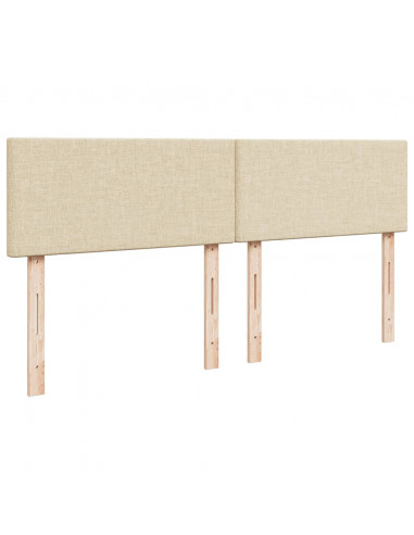 Giroletto a Molle con Materasso Crema 180x200 cm in Tessuto