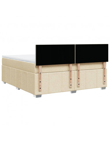 Giroletto a Molle con Materasso Crema 180x200 cm in Tessuto