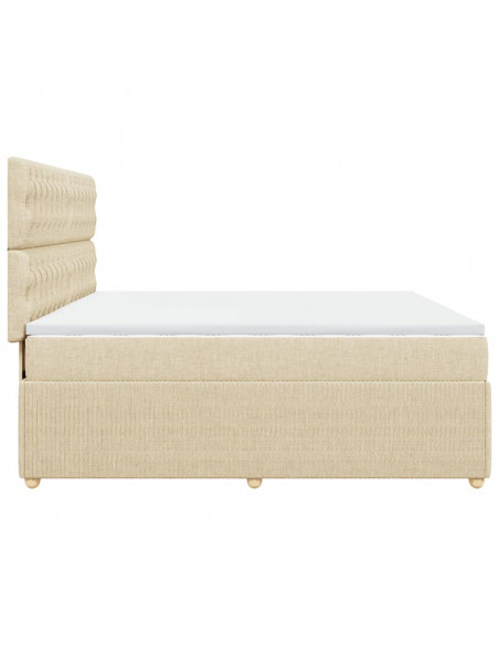 Giroletto a Molle con Materasso Crema 180x200 cm in Tessuto