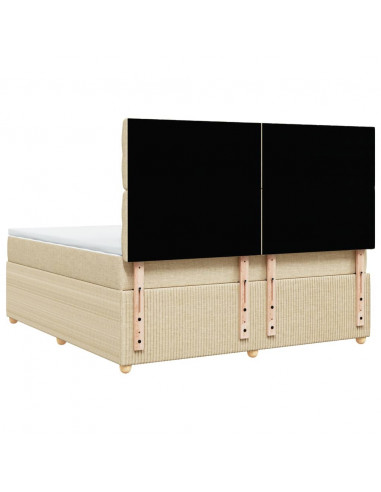 Giroletto a Molle con Materasso Crema 180x200 cm in Tessuto