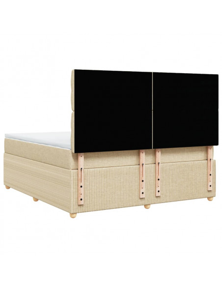 Giroletto a Molle con Materasso Crema 180x200 cm in Tessuto