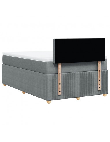 Giroletto a Molle con Materasso Grigio Chiaro 120x200cm Tessuto