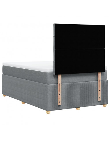 Giroletto a Molle con Materasso Grigio Chiaro 120x200cm Tessuto