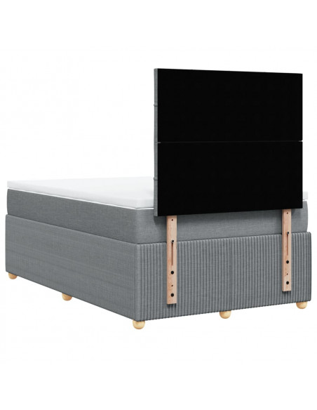 Giroletto a Molle con Materasso Grigio Chiaro 120x200cm Tessuto