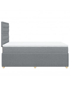 Giroletto a Molle con Materasso Grigio Chiaro 120x200cm Tessuto 2