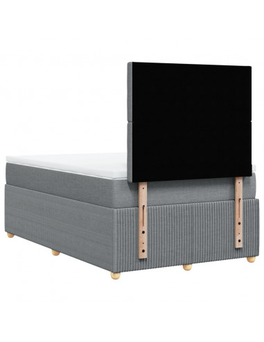 Giroletto a Molle con Materasso Grigio Chiaro 120x200cm Tessuto