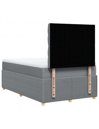 Giroletto a Molle con Materasso Grigio Chiaro 120x200cm Tessuto