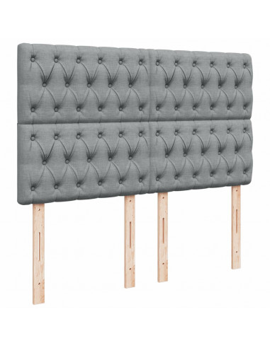 Giroletto a Molle con Materasso Grigio Chiaro 140x190cm Tessuto