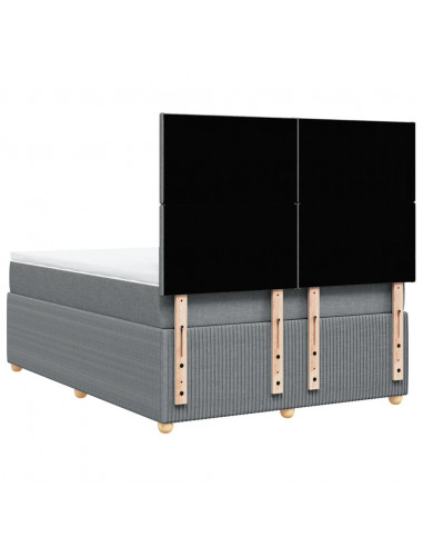 Giroletto a Molle con Materasso Grigio Chiaro 160x200cm Tessuto