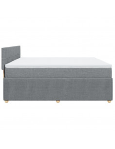 Giroletto a Molle con Materasso Grigio Chiaro 200x200cm Tessuto 2