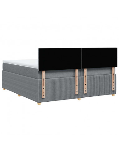 Giroletto a Molle con Materasso Grigio Chiaro 200x200cm Tessuto