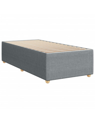 Giroletto a Molle con Materasso Grigio Chiaro100x200 cm Tessuto