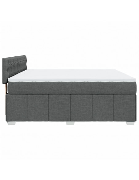 Giroletto a Molle con Materasso Grigio Scuro 180x200 cm Tessuto