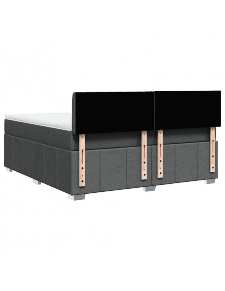 Giroletto a Molle con Materasso Grigio Scuro 180x200 cm Tessuto