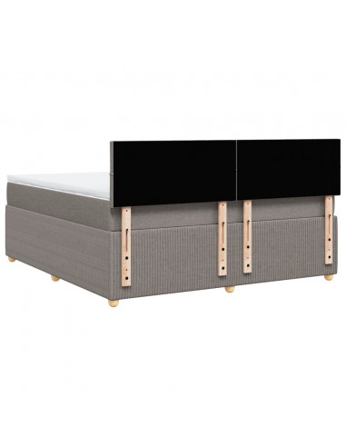 Giroletto a Molle con Materasso Tortora 180x200 cm in Tessuto