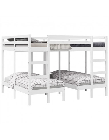 Giroletto Castello Triplo Bianco 140x200/70x140cm Massello Pino