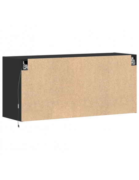 Mobile TV a Parete con Luci LED Nero 100x31x45 cm
