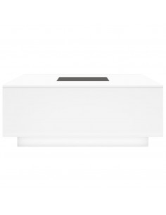 Tavolino da Salotto con LED Infinity Bianco 100x100x40 cm 2