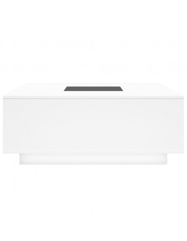 Tavolino da Salotto con LED Infinity Bianco 100x100x40 cm