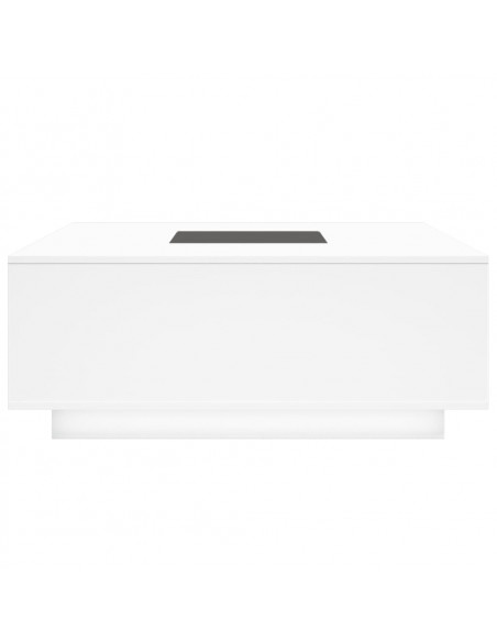 Tavolino da Salotto con LED Infinity Bianco 100x100x40 cm