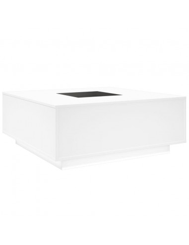 Tavolino da Salotto con LED Infinity Bianco 100x100x40 cm