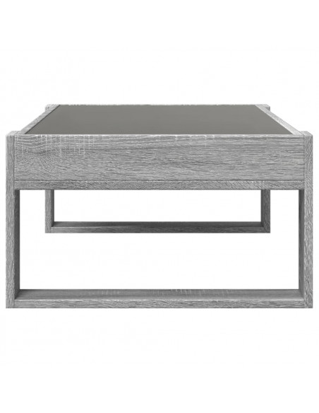 Tavolino da Salotto con LED Infinity Grigio Sonoma 90x53x30 cm