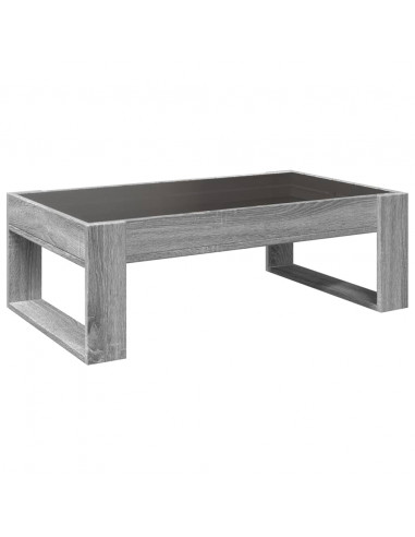 Tavolino da Salotto con LED Infinity Grigio Sonoma 90x53x30 cm