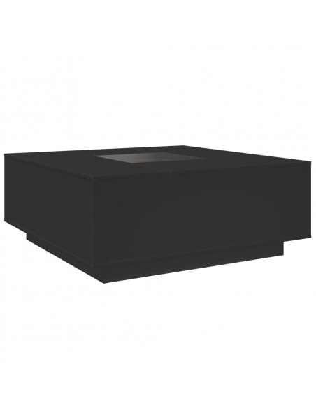 Tavolino da Salotto con LED Infinity Nero 100x100x40 cm