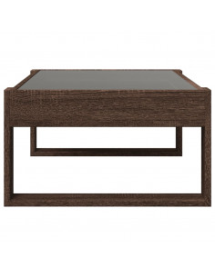 Tavolino da Salotto con LED Infinity Rovere Marrone 90x53x30 cm 2