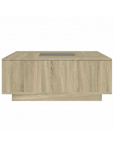 Tavolino da Salotto con LED Infinity Rovere Sonoma 100x100x40cm 2