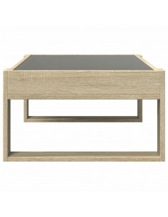 Tavolino da Salotto con LED Infinity Rovere Sonoma 90x53x30 cm 2