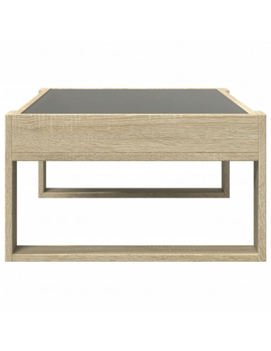 Tavolino da Salotto con LED Infinity Rovere Sonoma 90x53x30 cm