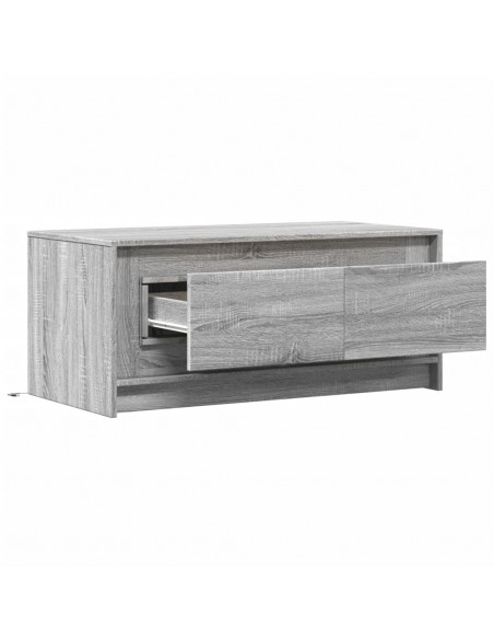 Tavolino da Salotto con Luci LED Grigio Sonoma in Truciolato