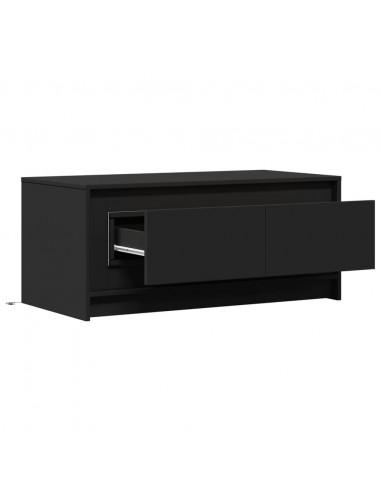 Tavolino da Salotto con Luci LED Nero in Truciolato