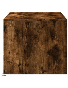 Tavolino da Salotto con Luci LED Rovere Fumo in Truciolato 2