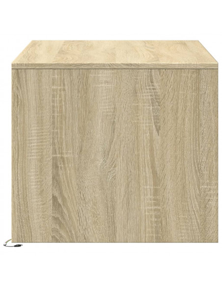 Tavolino da Salotto con Luci LED Rovere Sonoma in Truciolato