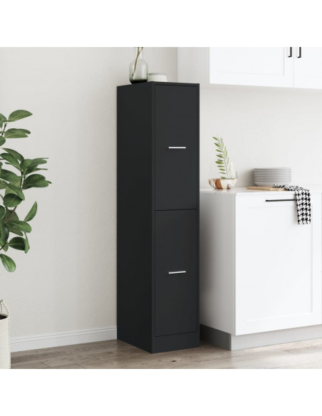 Armadietto da Farmacia Nero 30x41x144,5 cm in Truciolato