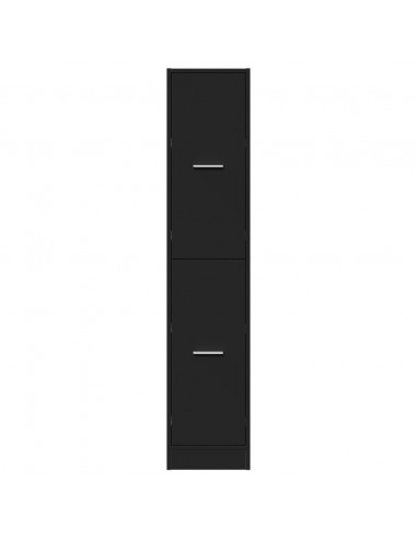 Armadietto da Farmacia Nero 30x41x144,5 cm in Truciolato