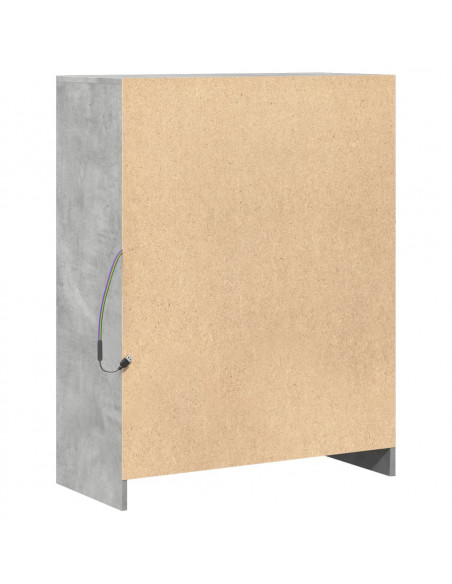 Credenza con LED Grigio Cemento 77x34x100 cm Legno Multistrato