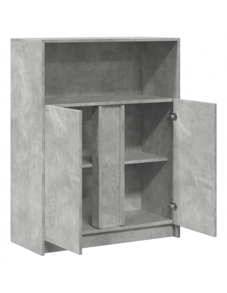 Credenza con LED Grigio Cemento 77x34x100 cm Legno Multistrato