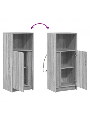 Credenza con LED Grigio Sonoma 42,5x34x100 cm Legno Multistrato